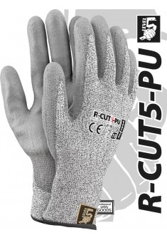 Rękawice ochronne przędza HDPE REIS LEVEL5 R-CUT5-PU
