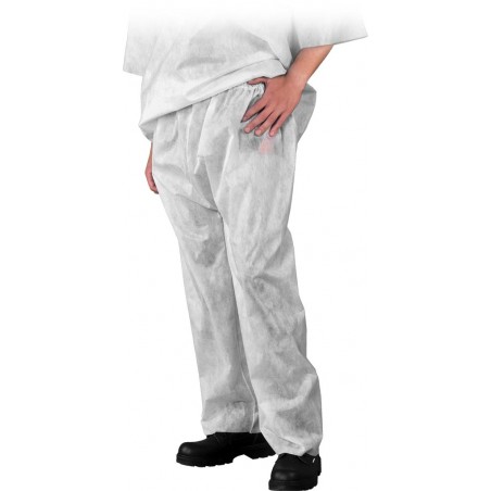 Spodnie ochronne do pasa z polipropylenu REIS SFI białe r. M - 3XL