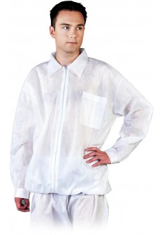 Bluza ochronna z polipropylenu długi rękaw biała r. M - 3XL