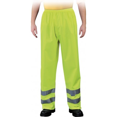 Spodnie przeciwdeszczowe z pasami odblaskowymi Leber & Hollman Fluer żółte r. M - 3XL