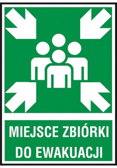 Znak ewakuacyjny - Miejsce zbiórki do ewakuacji 150x205 płytka