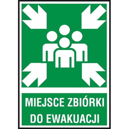 Znak ewakuacyjny - Miejsce zbiórki do ewakuacji 150x205 płytka