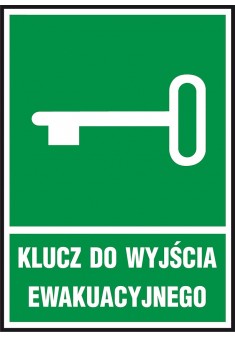 Znak ewakuacyjny „Klucz do wyjścia ewakuacyjnego” płytka PCV 150x205