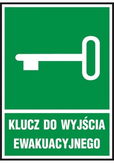 Znak ewakuacyjny „Klucz do wyjścia ewakuacyjnego” płytka PCV Z-21E-PT-150X205