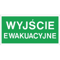 Znak ewakuacyjny "Wyjście ewakuacyjne" płytka PCV Z-2E-PT-200X400