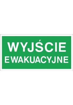 Znak ewakuacyjny "Wyjście ewakuacyjne" płytka PCV Z-2E-PT-200X400