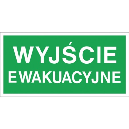 Znak ewakuacyjny "Wyjście ewakuacyjne" płytka PCV Z-2E-PT-200X400