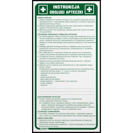 Instrukcja BHP „Instrukcja obsługi apteczki” Z-IB10-P-110X220