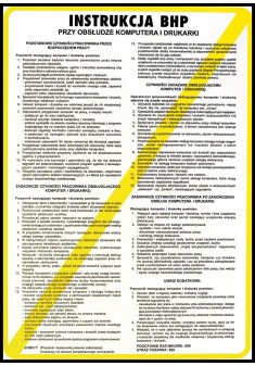 Instrukcja BHP „Instrukcja BHP na stanowisku komputera i drukarki” Z-IBN01-P-250X350