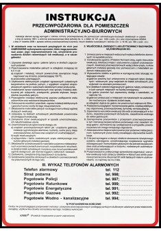 Instrukcja BHP „Instrukcja przeciwpożarowa dla pomieszczeń administracyjno-biurowych” Z-IP06-P-250X350