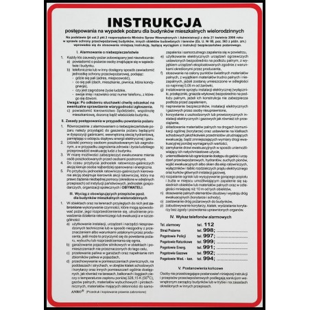 Instrukcja BHP „Instrukcja postępowanie na wypadek pożaru w budynkach mieszkalnych wielorodzinnych” Z-IP07-P-250X350