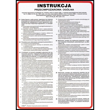 Instrukcja PPOŻ. „Instrukcja przeciwpożarowa ogólna” Z-IP2-P-250X350