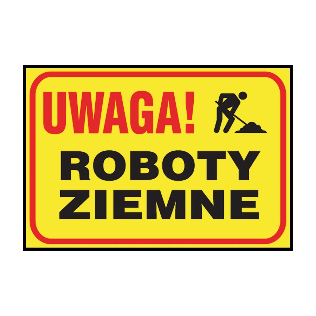 Tablica budowlana „Uwaga! Roboty ziemne” Z-TB20-P-250X350 Tablica budowlana „Uwaga! Roboty ziemne” Z-TB20-P-250X350