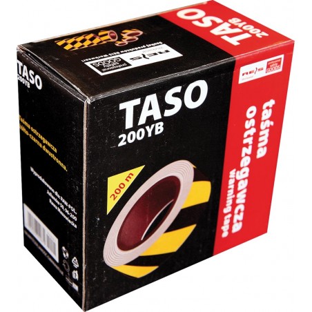 Taśma ostrzegawcza dwustronna żółto-czarna REIS TASO 200m