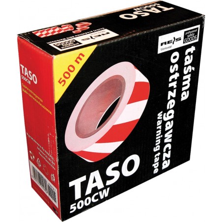 Taśma ostrzegawcza biało-czerwona dwustronna REIS TASO500 CW