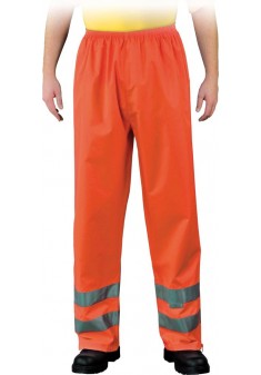 Spodnie przeciwdeszczowe z pasami odblaskowymi Leber & Hollman Fluer pomarańczowe r. M - 3XL