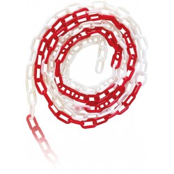 Łańcuch plastikowy JSP ROAD-CHAIN WC biało-czerwony 25m