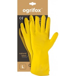 Rękawice ochronne gumowe flokowane OGRIFOX OX-FLOX żółte