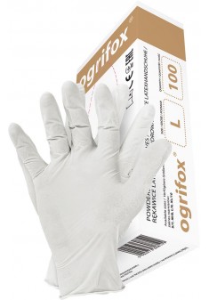 Rękawice lateksowe pudrowane OGRIFOX OX-LAT białe