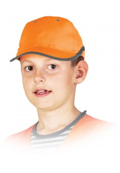 Czapka z daszkiem pomarańczowa fluorescencyjna dla dzieci CZFLUO-KIDS P