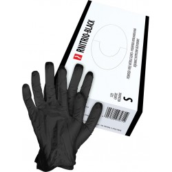 Rękawice nitrylowe czarne bezpudrowe RNITRIO-BLACK B r. S - XL 100 szt.