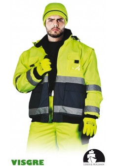 Kurtka ocieplana polarem pasy odblaskowe odpinane rękawy LH-VIBER YG r. M - 3XL