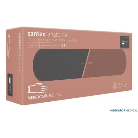 Rękawice lateksowe diagnostyczne bezpudrowe SANTEX-PF