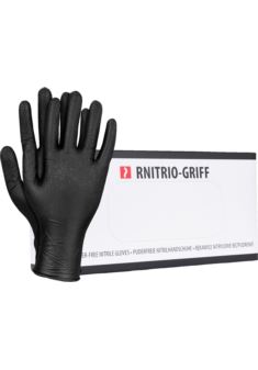 Rękawice nitrylowe czarne teksturowane RNITRIO-GRIFF 50 szt