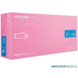 Rękawice nitrylowe różowe RMM- NITPINK 8% VAT
