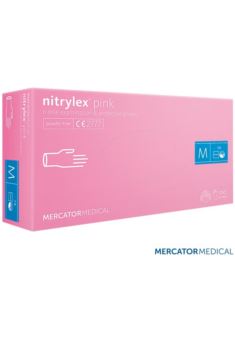 Rękawice nitrylowe różowe RMM- NITPINK 8% VAT