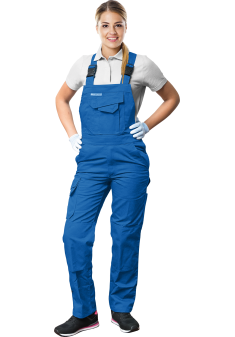 Spodnie ochronne damskie ogrodniczki Leber&Hollman LH-WOMBISER niebieskie