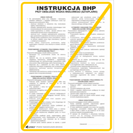 Instrukcja BHP „Instrukcja BHP przy obsłudze wózka widłowego (sztaplarki)” Z-IBT04-P-250X350