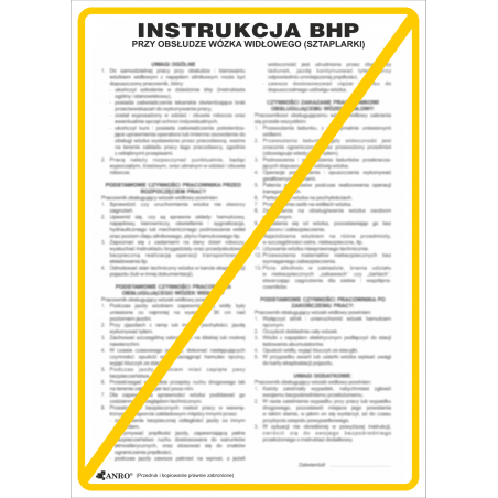 Instrukcja BHP „Instrukcja BHP przy obsłudze wózka widłowego (sztaplarki)”