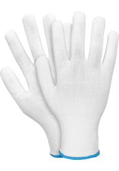 Rękawice ochronne dziane ze ściągaczem białe RTERYL