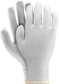 Rękawice ochronne dziane ze ściągaczem białe RWNYLCOT