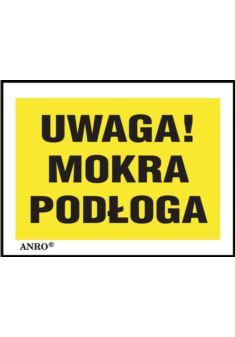 Naklejka samoprzylepna „Uwaga! Mokra podłoga” Z-SIGN-SLFL