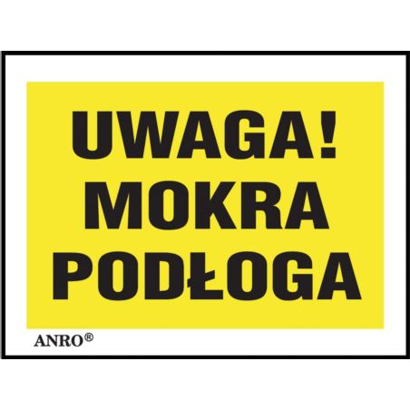 Naklejka samoprzylepna „Uwaga! Mokra podłoga” Z-SIGN-SLFL