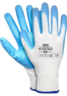 Rękawice BLUEFOOD powlekane nitrylem - do kontaktu z żywnością