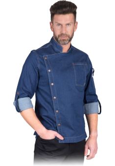 Bluza kucharska z długim rękawem wykonana z jeansu AMOROSO
