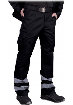 Spodnie ochronne do pasa pasy odblaskowe Vizlite LH-VOBSTER X czarne
