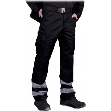 Spodnie ochronne do pasa pasy odblaskowe Vizlite LH-VOBSTER X czarne