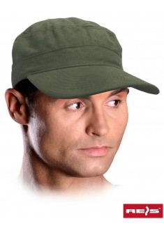 Czarna czapka z daszkiem REIS CZPOP Z zielona 100% bawełna r. 57-61