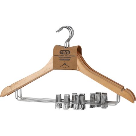 Wieszak drewniany z klipsami HANGER-WOODMC072 Reis