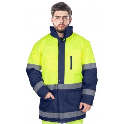 Kurtka zimowa z oblaskami REIS BLUE-YELLOW YG