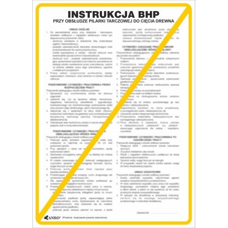 Instrukcja BHP „Instrukcja BHP przy obsłudze piły tarczowej do drewna”