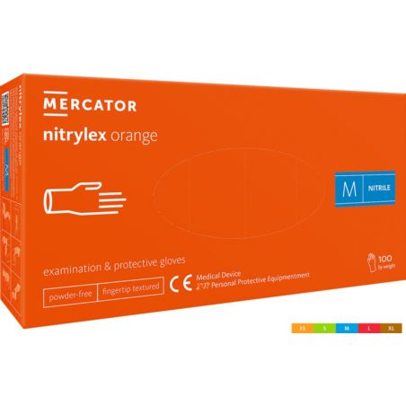 Rękawice nitrylowe bezpudrowe RMM-NITORANGE 8% VAT