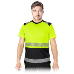 Męski T-shirt ostrzegawczy z siateczki IGUANA-TS – odblaskowy, przewiewny, zgodny z normami EN