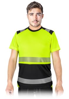 Męski T-shirt ostrzegawczy z siateczki IGUANA-TS – odblaskowy, przewiewny, zgodny z normami EN