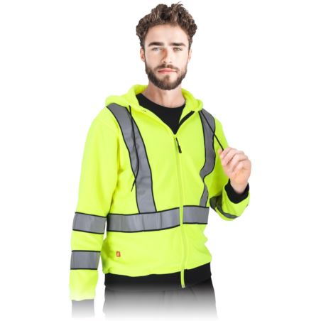 Bluza ochronna LUMINO męska – polar, kaptur, odblaskowa, EN ISO 20471