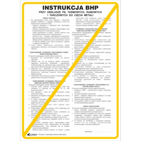 Instrukcja BHP „Instrukcja BHP przy obsłudze pił taśmowych, ramowych i tarczowych do cięcia metali” Z-IBM03-P-330X460